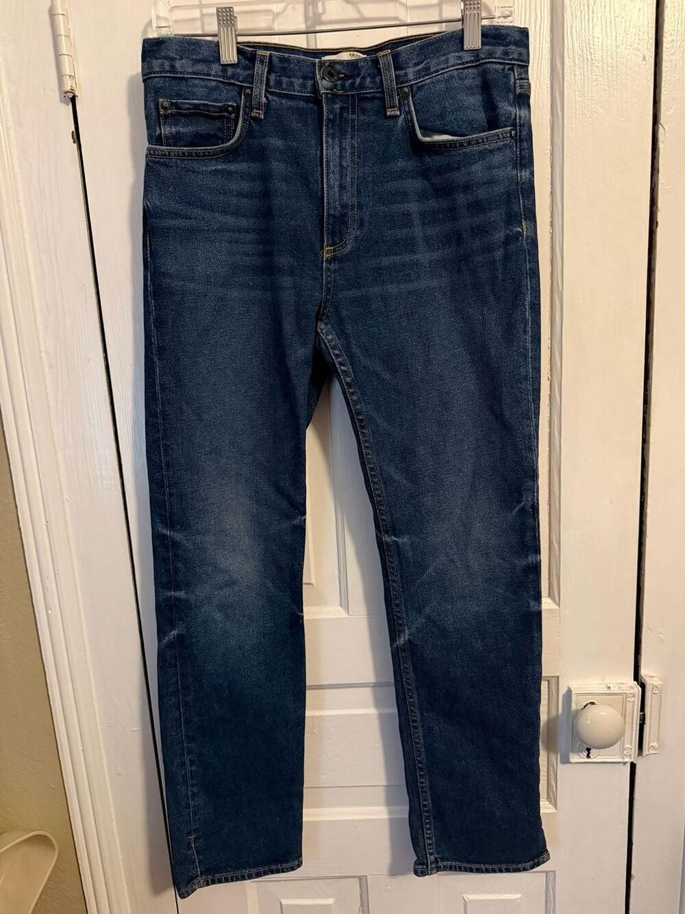ASKK NY High-Rise Jeans in Dark Wash with Split Hem Size 26